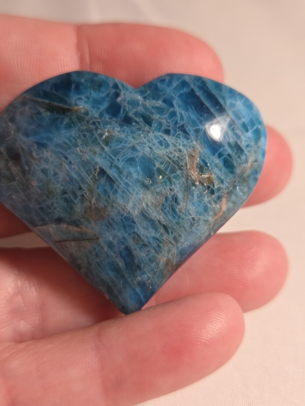 Blue Apatite Gemstone Heart Shaped Accent - Home/Office/GREAT GIFT!! π - Picture 3 of 5